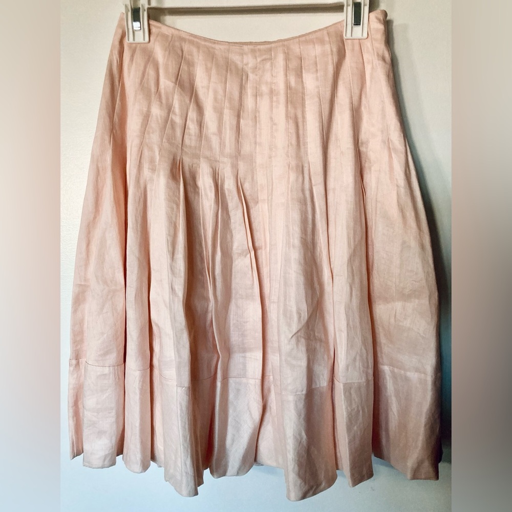 EUC Ralph Lauren silk blend skirt pink peach pleated women’s size 4